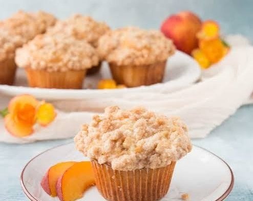 Easy Peach Muffins With Crumble Topping suggested serving