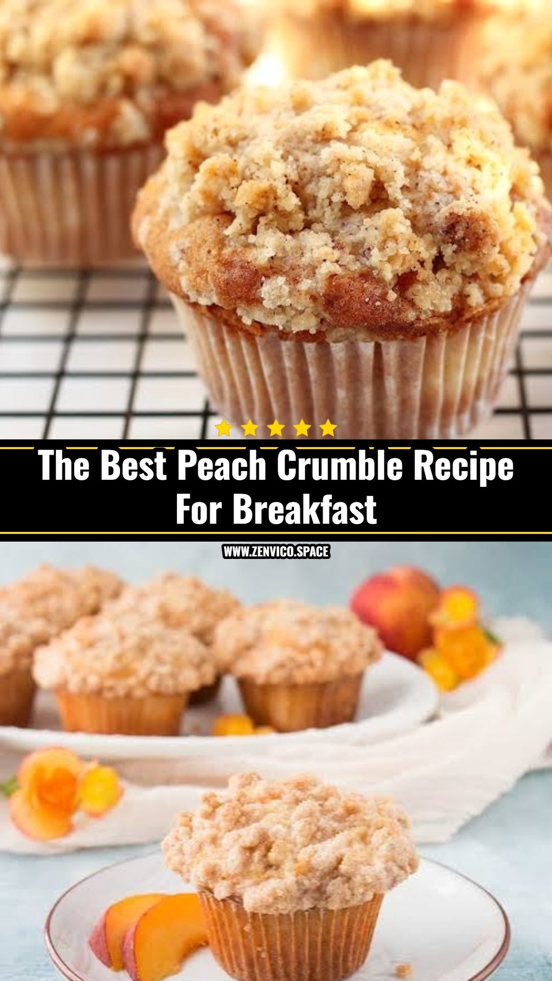 Easy Peach Muffins With Crumble Topping