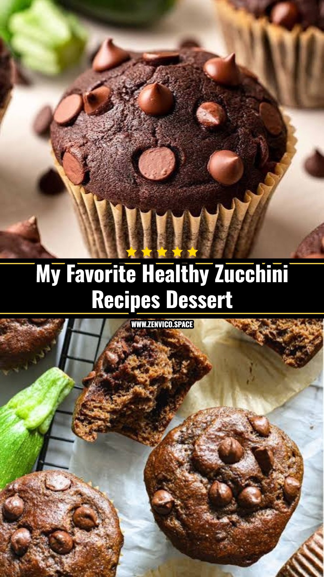 Healthy Chocolate Zucchini Muffins Everyone Loves