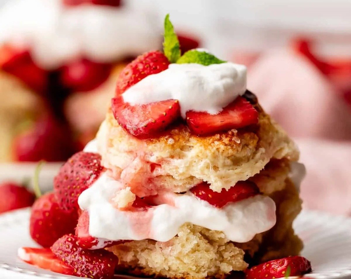 Homemade Strawberry Shortcake top view