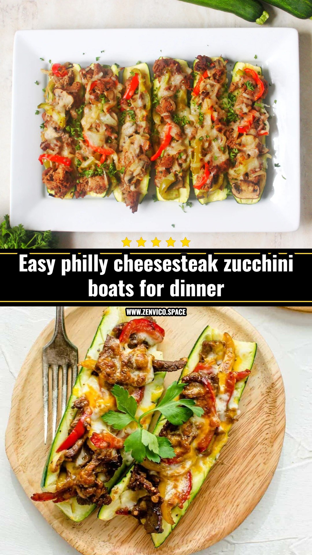 Philly cheesesteak zucchini boats recipe you will love