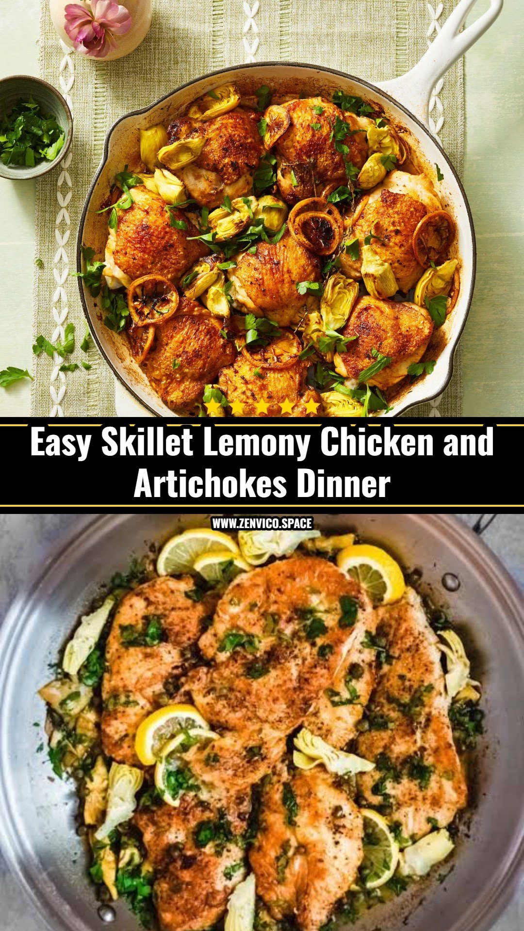 Skillet Lemony Chicken and Artichokes