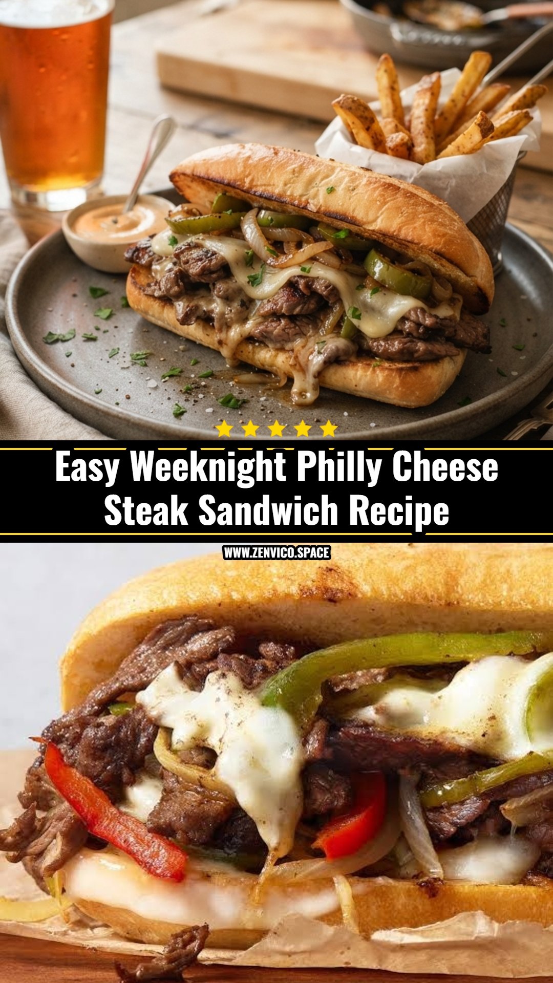 The Ultimate Philly Cheese Steak Sandwich Recipe