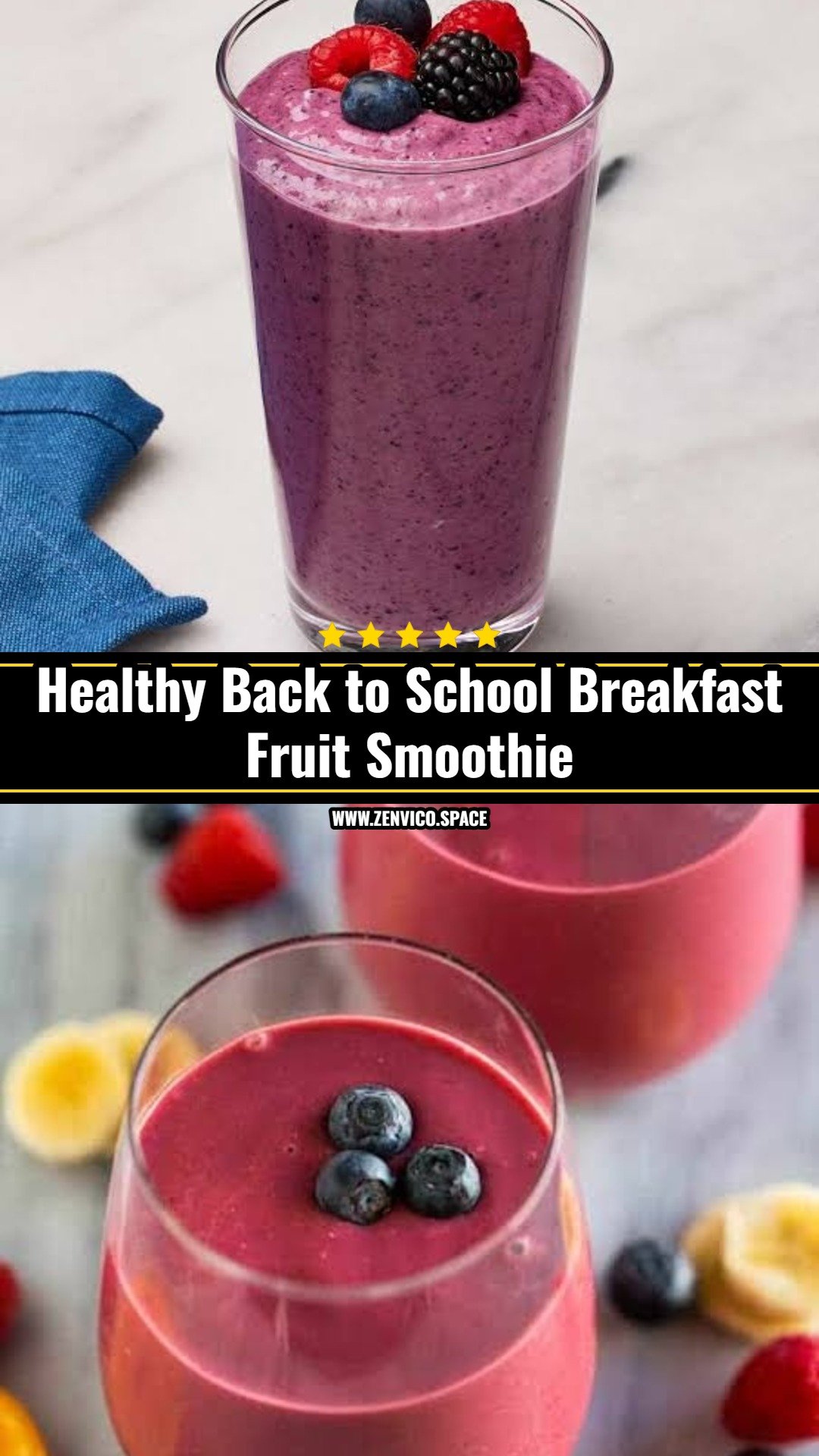 Easy Back to School Breakfast Fruit Smoothie