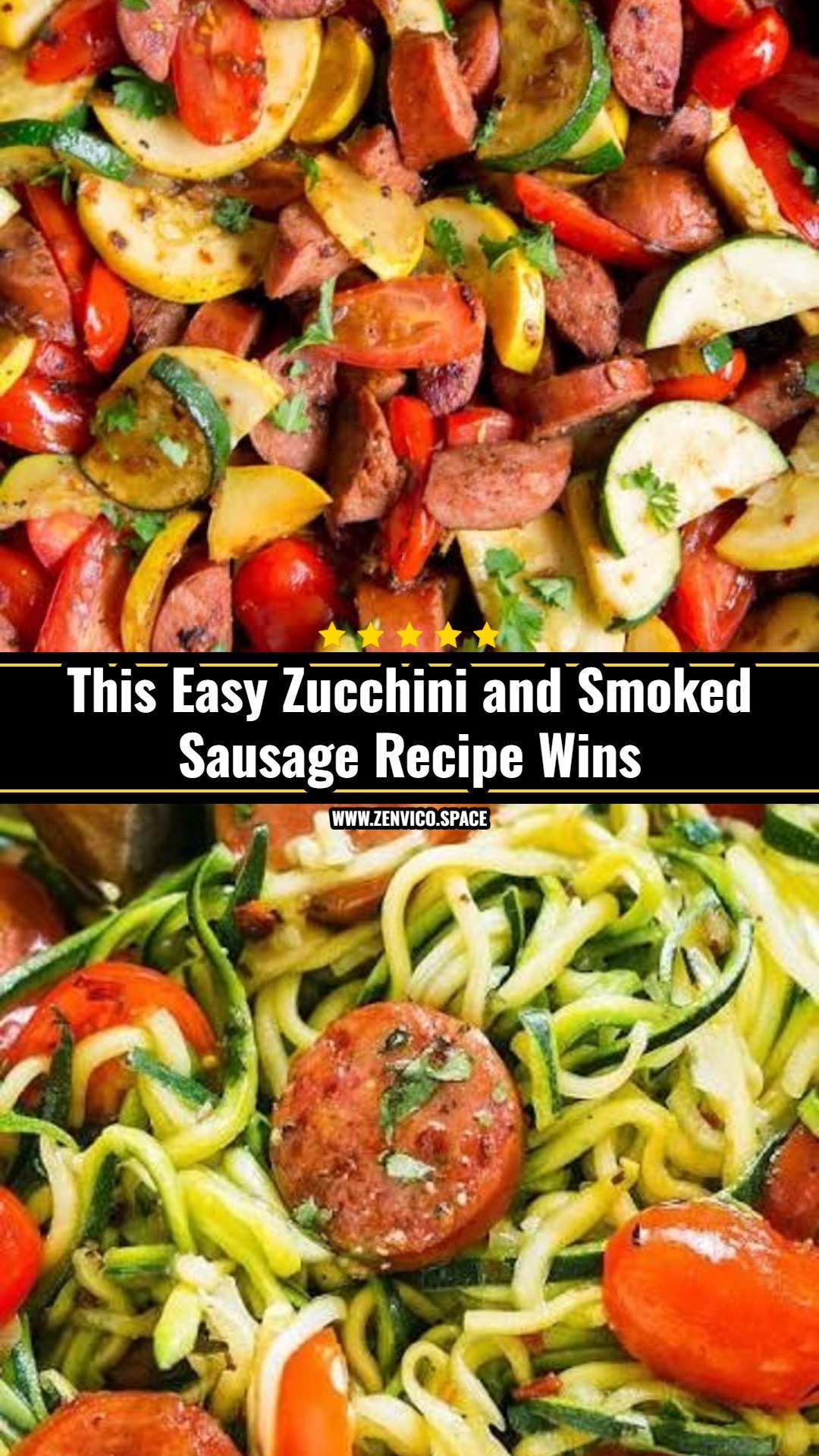 Easy Zucchini and Smoked Sausage Skillet Dinner