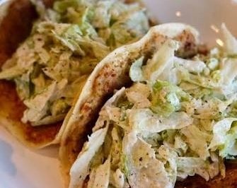 15 Minute Crispy Smash Chicken Caesar Tacos suggested serving
