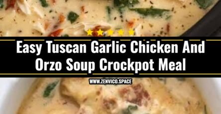 Cozy Creamy Crockpot Tuscan Garlic Chicken Orzo Soup