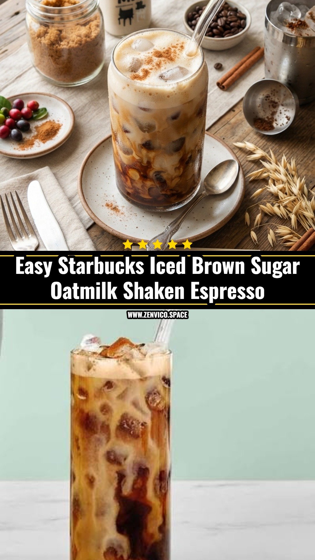 DIY Starbucks Iced Brown Sugar Oatmilk Shaken Espresso