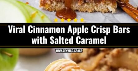 Easy Cinnamon Apple Crisp Bars with Salted Caramel