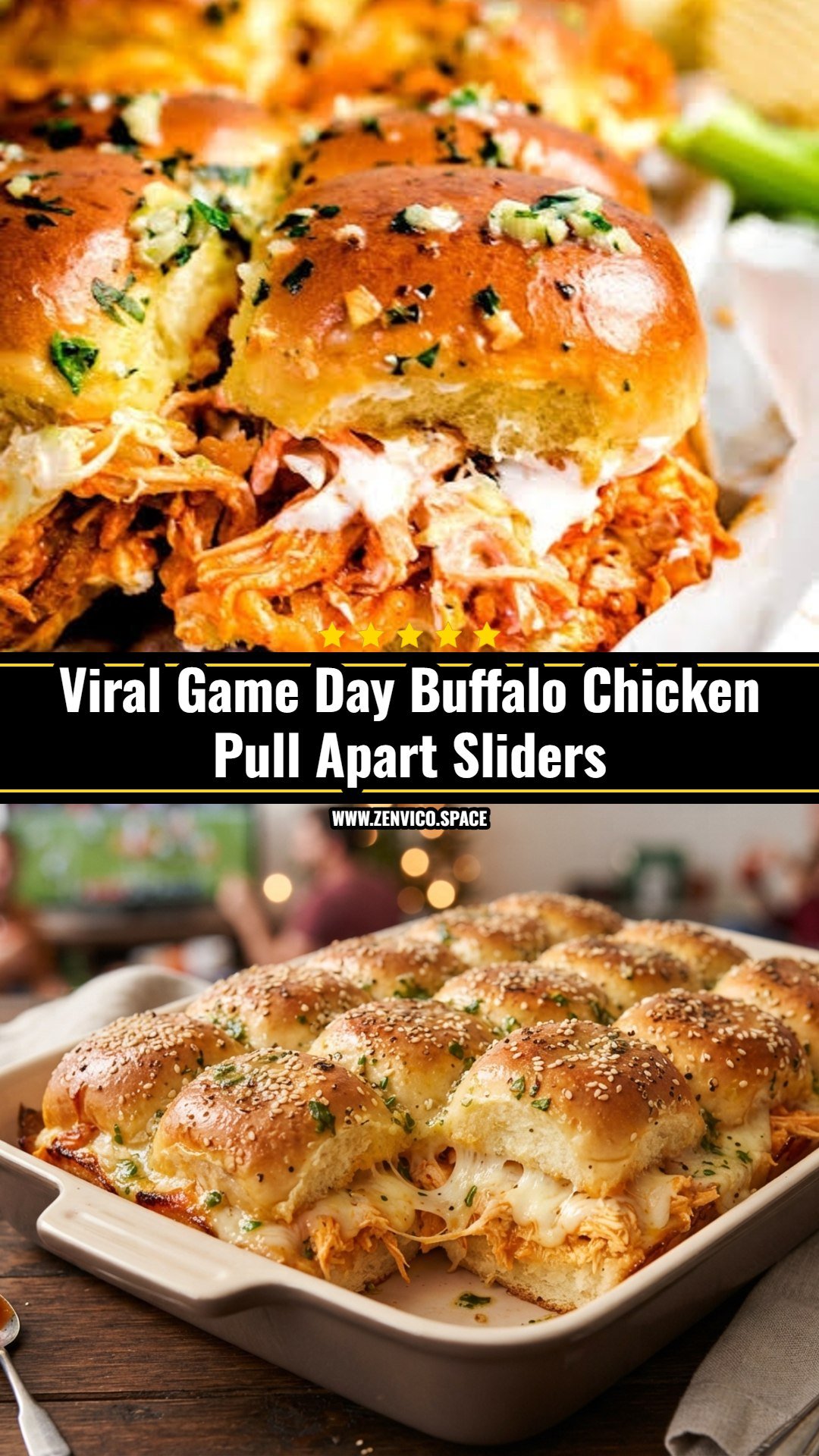 Easy Garlic Butter Buffalo Chicken Pull Apart Sliders