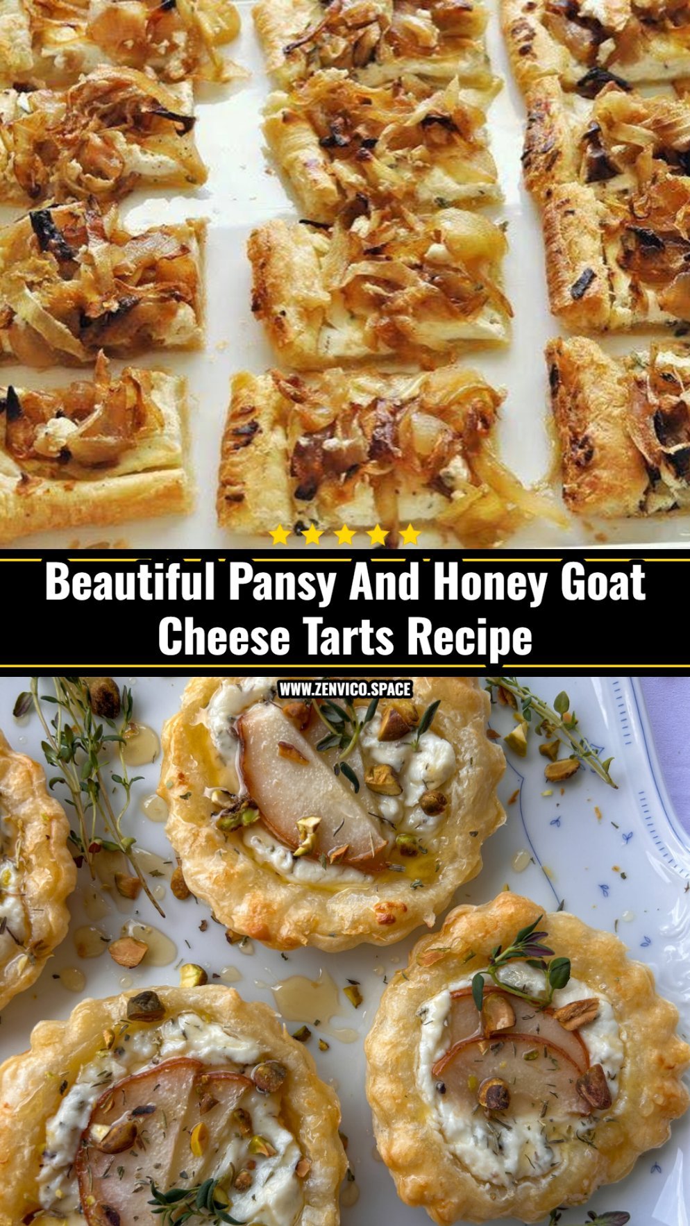 Easy Honey Glazed Goat Cheese Tarts With Edible Pansies