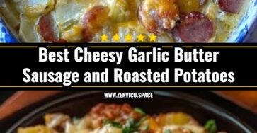 Easy One Pan Cheesy Garlic Butter Sausage and Potatoes