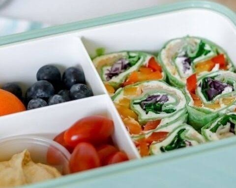 Easy Rainbow Turkey Pinwheel Bento Boxes suggested serving
