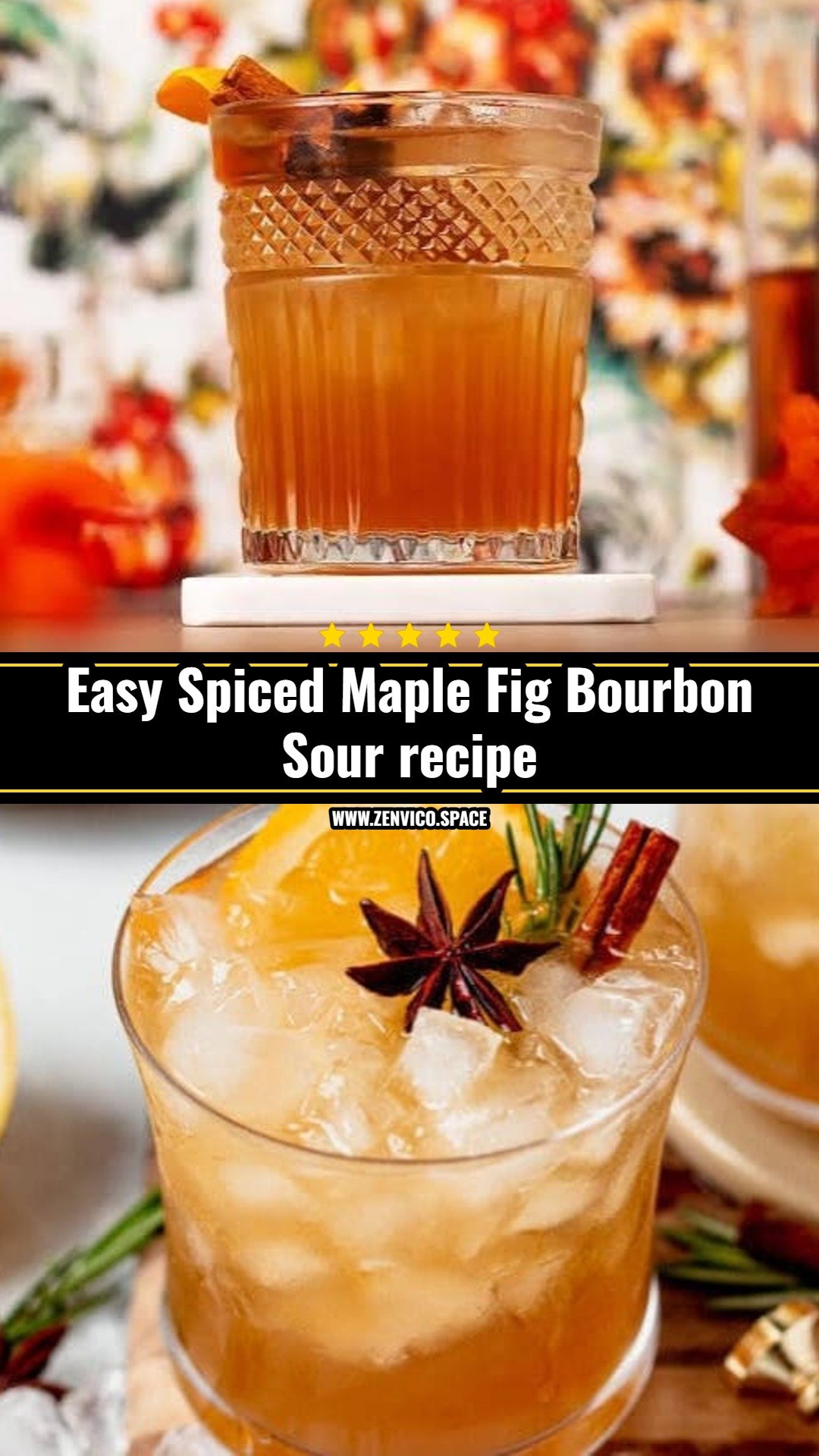 Spiced Maple Fig Bourbon Sour is the best fall drink