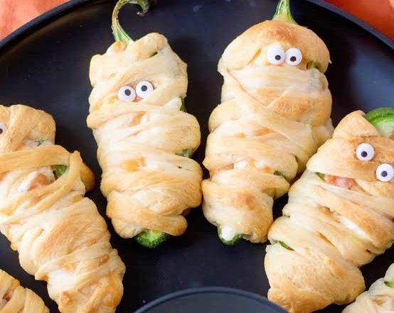 Spooky Mummy Jalapeno Poppers for Your Halloween Party top view