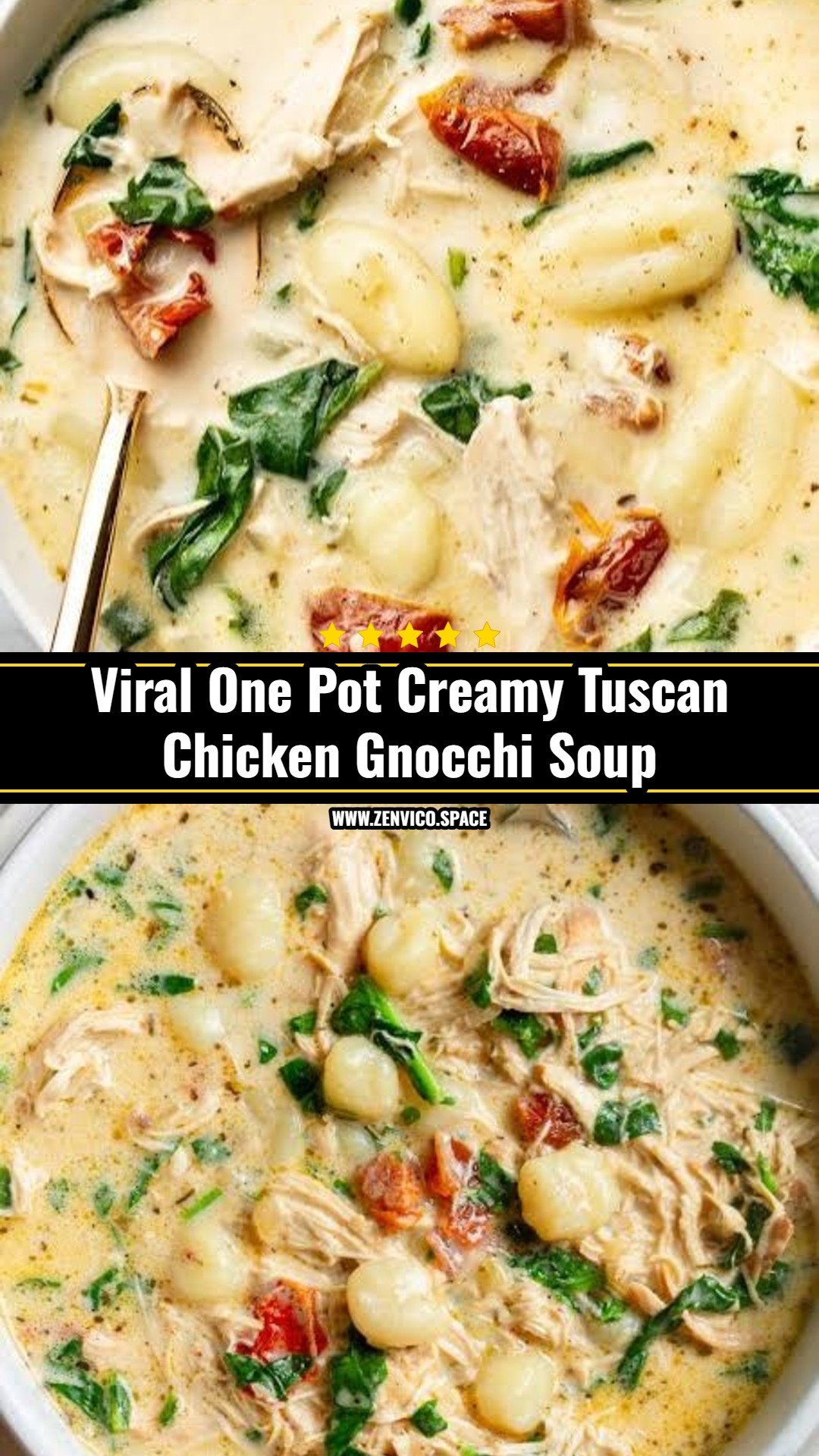 Viral One Pot Creamy Tuscan Chicken Gnocchi Soup